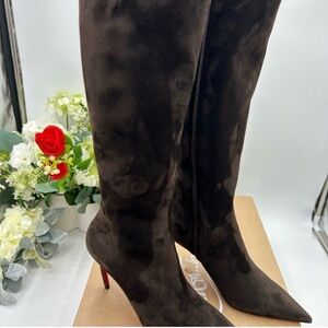 Women's Christian Louboutin Miss Z Botta 80 mm knee-high boots size 39.5